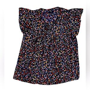 Gap Navy blue floral print blouse. Cap sleeve size M